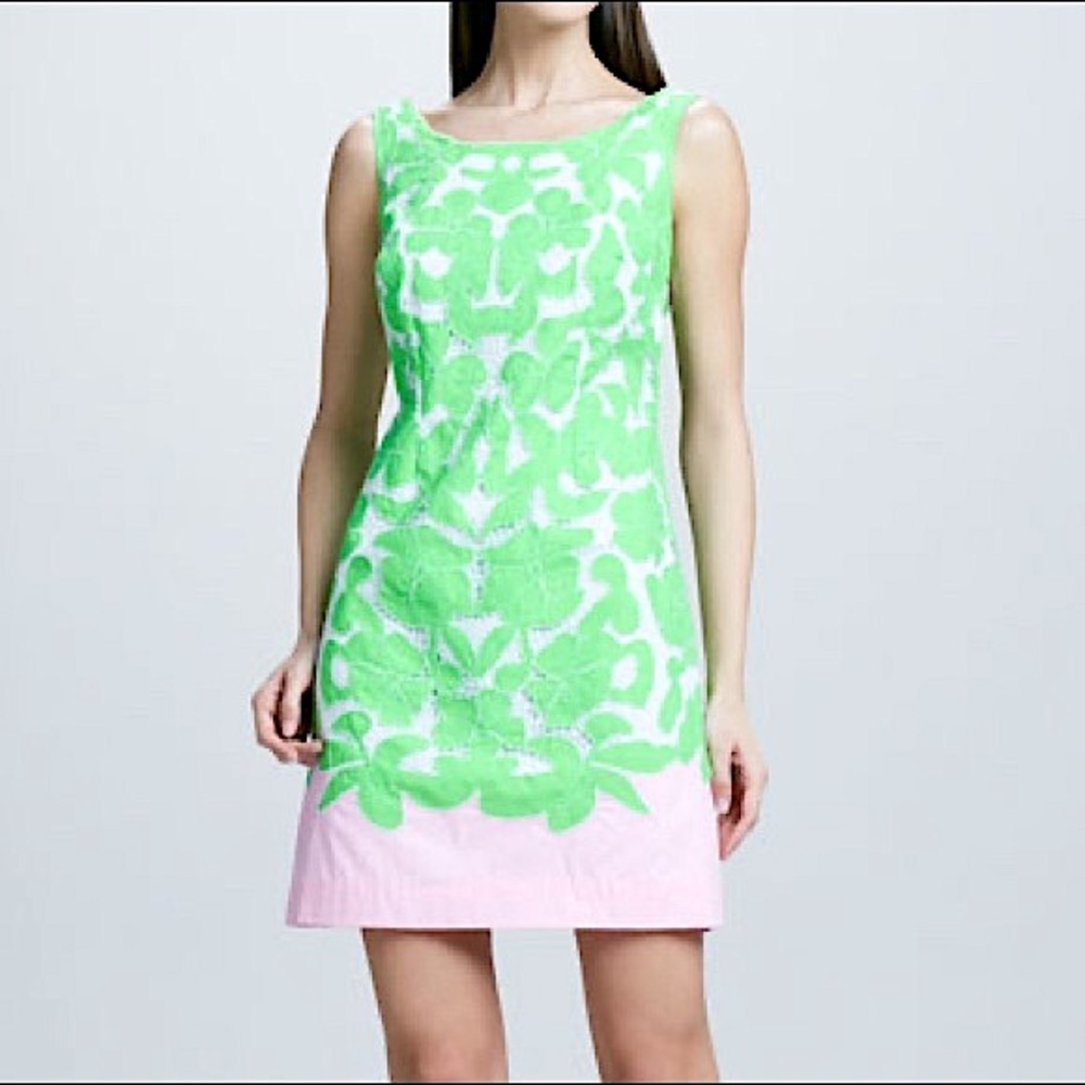 Lilly Pulitzer Capricia Engineered Eyelet Lace Shift Dress Size 2 52932